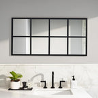 DUMOS Wall Mirror 16" x 32", Rectangle Window Pane Decorative Mirror, Metal - Image 6