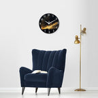 Black and Gold Modern Wall Clocks Battery Operated 12 Inch Silent Wall Clock - Image 2