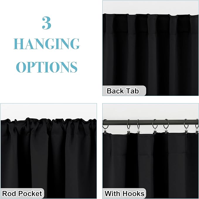 RYB HOME Blackout Curtains for Living Room, Privacy Thermal Insulating Window - Image 2