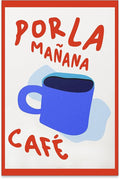 PDFI Kitchen Wall Art Por La Mañana Cafe Print Vintage Coffee Artwork Pictures by PDFI