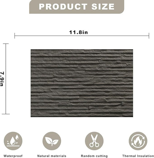 3D Wall Panels - Sample 7.9"x11.8" Faux Stone Peel and Stick Wall Covering - - Image 2