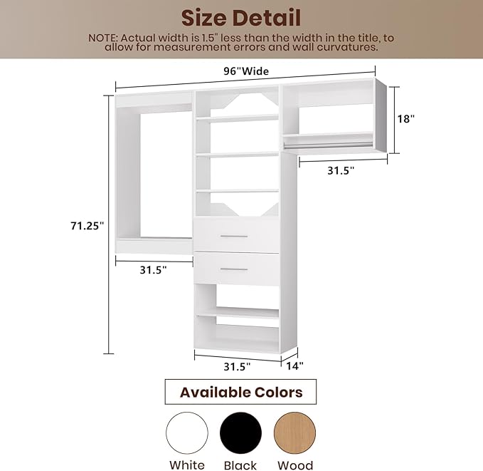 ROOMTEC Modular Closet System, Wooden Tower - Image 2