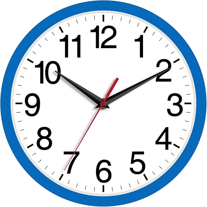 Rohioue Wall Clock Modern 8 Inch Battery Operated Silent Non Ticking Small by RohioueWallClock