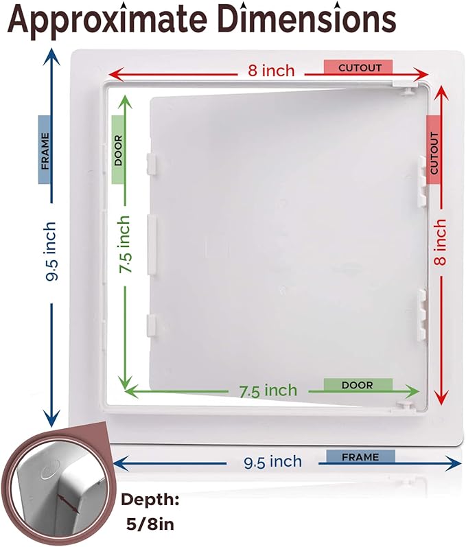 Morvat Access Panel 8x8 Inch for Drywall & Ceiling - Image 2