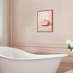 Funny Pink Girl Bathroom Wall Art, Cute Girly Bathtub Wall Decor Painting - Image 6