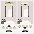 TALOYA Bathroom Vanity Light Fixtures, 4-Light Modern Black and Gold Wall Lights - Image 8