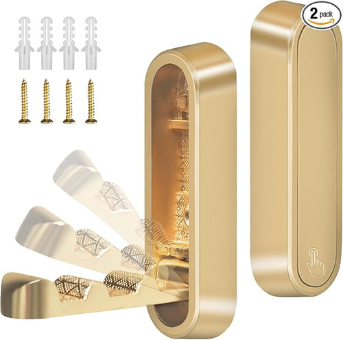 2PCS Foldable Gold Wall Hooks, Heavy Duty Zinc Alloy Folding Wall Hooks by Unknown