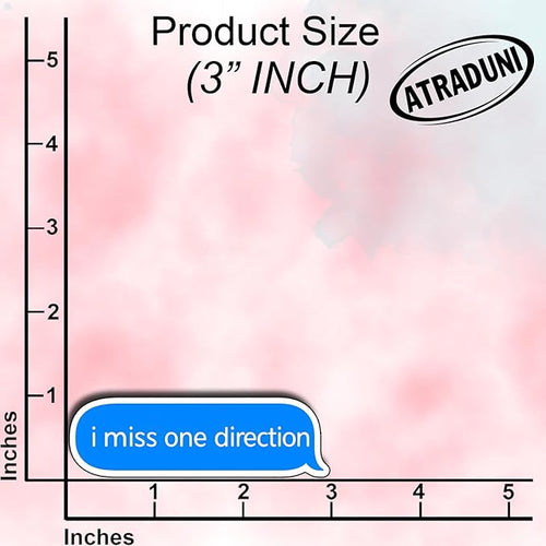 (3Pcs) I Miss One Direction Stickers Funny Pop Music Quote Fan Nostalgia Gifts Waterproof Vinyl Decals for Laptop Water Bottle Phone Size 1" x 3"