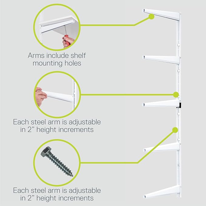 Delta Minimalistic White Shelf Brackets Cycle, Holds Up to 800 lbs, Modern - Image 4