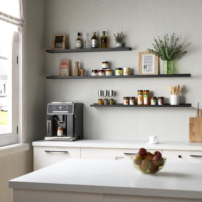 Boswillon 55.1 Inches Long Floating Shelves, 2 Set Modern Wall Shelf - Image 2