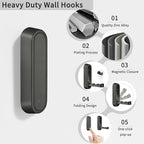 6PCS Foldable Wall Hooks, Zinc Alloy Flip Down Hooks, Retractable Wall Hooks - Image 2