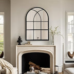 Dewfig Arched Window Wall Mirror, Vanity Mirrors - Image 3