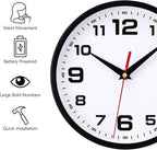 Wall Clock Silent Non-Ticking Modern Clocks Battery Operated 8 Inch Small - Image 2