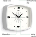 JONES CLOCKS® Movie Wall Clock | Retro Rectangular Clock | 10 inch | White | - Image 6