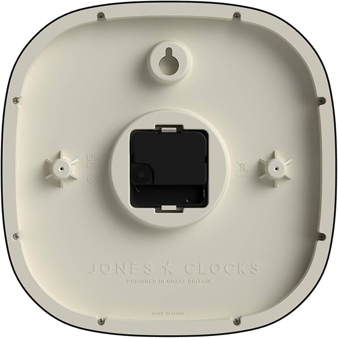 JONES CLOCKS® Pulsar wall Clock | Square Rounded Retro Clock | 10 inch | Black - Image 7