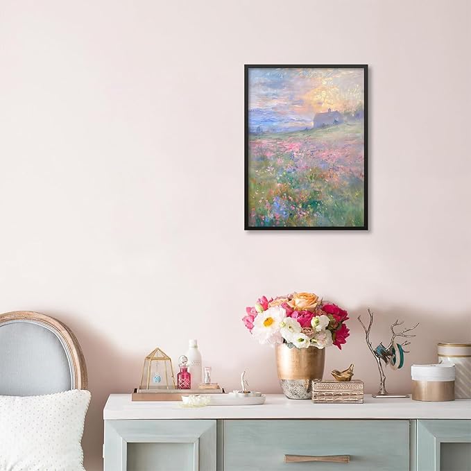 Pastel Nature Floral Poster Vintage French Country Landscape Wall Art Colorful - Image 4