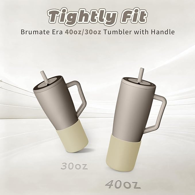 Tall Silicone Boot Compatible with Brumate Era 40 oz 30 oz Tumbler with Handle, Protective Anti-Slip & Anti-Scratches Cover Bumper Accessories