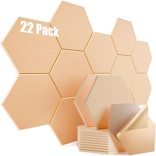 22 Pack Self-Adhesive Acoustic Panels 12" X 10" X 0.4" by Dailycooper