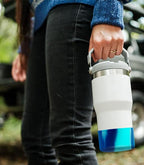 Upgrade 2PCS Protective Silicone Boot Bumper for Stanley Quencher Adventure 40oz 30oz IceFlow 20oz 30oz Tumbler, Water Bottle Bottom Sleeve Cover Accessories for Stanley Mug Cup(Cyan+Blue)