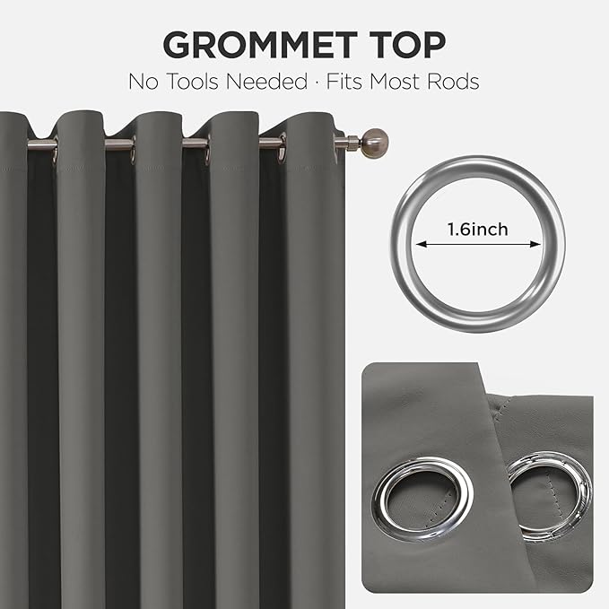 Joydeco Blackout Door Curtain for Doorway Privacy 108 Inches Long, Grommet - Image 9