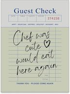 Trendy Kitchen Wall Art Guest Check Prints Chef Was Cute Would Eat Here Again by PDFI