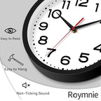 Roymnie Wall Clock Silent Non-Ticking Modern Clock Battery Operated 8 Inch - Image 3