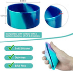 Upgrade 2PCS Protective Silicone Boot Bumper for Stanley Quencher Adventure 40oz 30oz IceFlow 20oz 30oz Tumbler, Water Bottle Bottom Sleeve Cover Accessories for Stanley Mug Cup(Cyan+Blue)