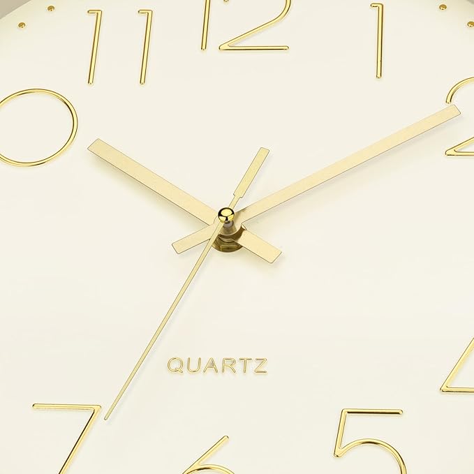 Foxtop Modern Wall Clock Silent Non Ticking Battery Operated Quartz Round Wall - Image 7