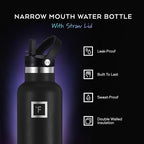 IRON °FLASK Camping & Hiking Hydration Flask with Straw, BPA-Free Insulated Stainless Steel Sports Water Bottle - 32 oz Cashmere Cream