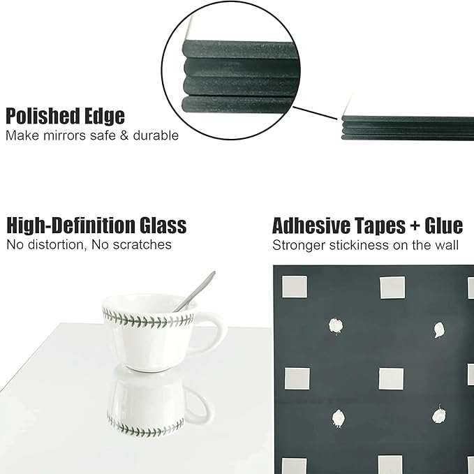 TRAHOME Home Gym Mirror Tiles for Wall, Living Room, Over The Door - Image 7
