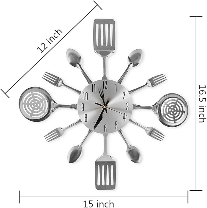 16 Inch Cutlery Kitchen Wall Clocks - Image 2