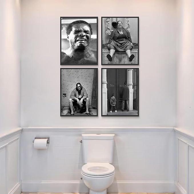 Funny Bathroom Decor Wall Art Set of 4, Dumb & Dumber Comedy Movie Posters - Image 2
