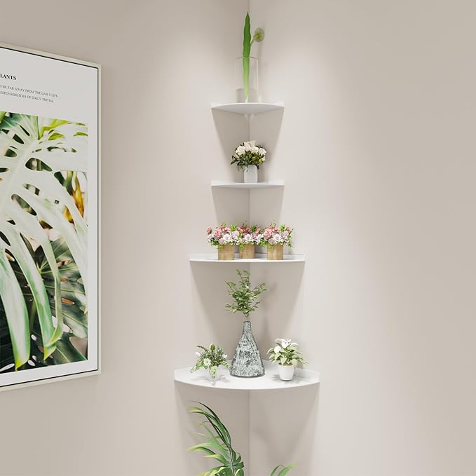 Corner Floating Shelf, 3.0mm Aluminum Alloy Corner Shelves Wall Mounted - Image 5
