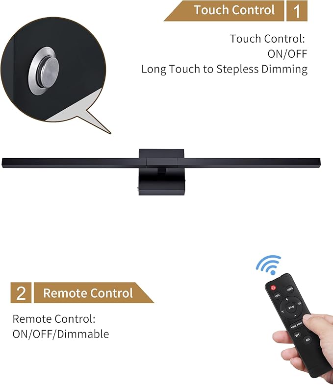 Rayogale 36 Inch 8000mAh Rechargeable Battery Operated Wall Sconce Set of Two - Image 6