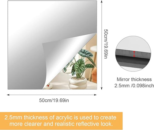 20x20 in Acrylic Mirror Sheet for Wall, 2.5mm Thick Unbreakable Non Glass Body - Image 2