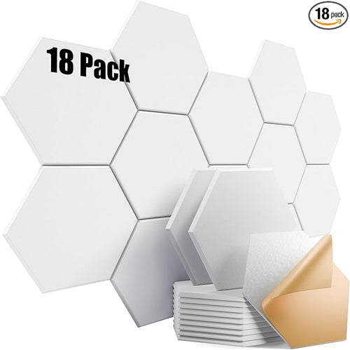 18 Pack Self-Adhesive Acoustic Panels 12" X 10" X 0.4" by Dailycooper