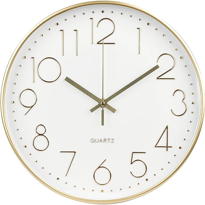 Wall Clock Non-Ticking Silent Modern Simple Style Round Decor Clock by BAKBRAND