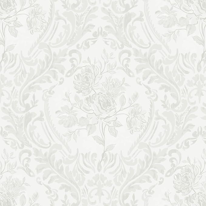 Ismoon Floral Peel and Stick Wallpaper Grey Contact Paper Boho Watercolor by Ismoon
