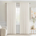 MIULEE Ivory Back Tab Blackout Curtains 90 Inches Long 2 Panels Set by MIULEE