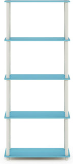 Furinno TURN-N-TUBE Storage Shelves, 5-Tier Book Shelf, Corner Shelf, Toolless - Image 5