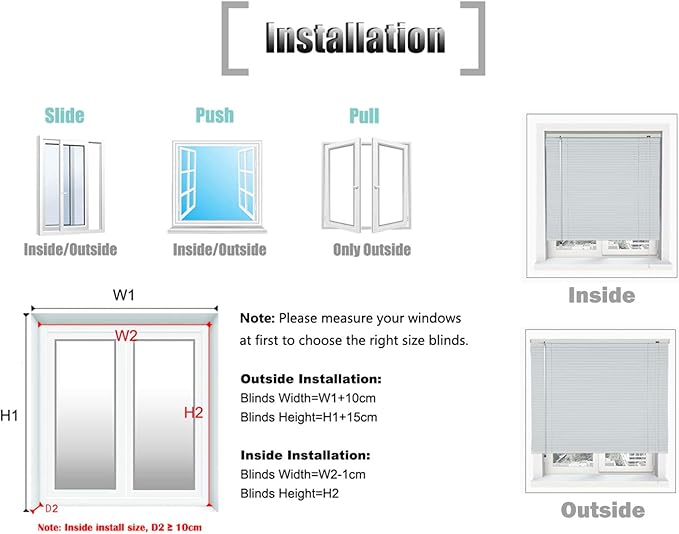 YIIBAII Mini Blinds Suitable for 32" W x 64" H Windows 1" Aluminum Horizontal - Image 8