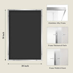 Koonmi Silver Rectangle Wall Mirror, 20x30 Inch Bathroom Mirror, Aluminum Frame - Image 2
