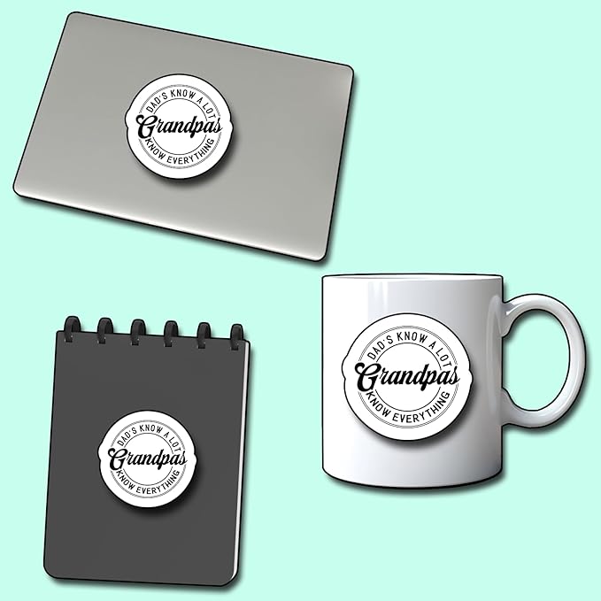 (3Pcs) Dad's Know a Lot Grandpas Know Everything Sticker, Gifts Dad Decorate Books Laptop Phone, Water Bottles Kindles Stickers, Tumbler Sticker Waterproof Vinyl Decorate Sticker 3" Inch