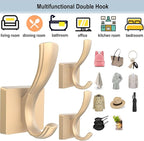 TOFIIGREM Gold Hooks for Wall, Heavy Duty Thick Aluminum Alloy Entry Coat Hooks - Image 3