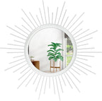 Mirrors for Wall Sunburst Decor Art Mirror Bohemian Home Round Modern Metal by HLFMVWE