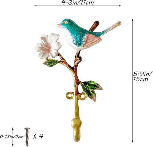 2 Pack Decorative Wall Hooks, Vintage Bird Shaped Metal Wall Hook - Image 2