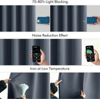 MIULEE Stone Blue Back Tab Blackout Curtains 108 Inch Long 2 Panels Set - Image 5