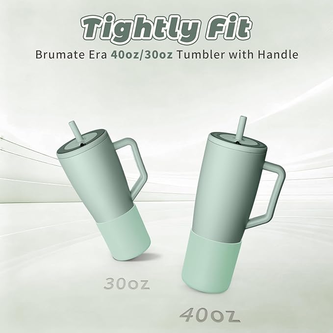 Tall Silicone Boot Compatible with Brumate Era 40 oz 30 oz Tumbler with Handle, Protective Anti-Slip & Anti-Scratches Cover Bumper Accessories