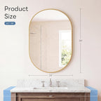 DUMOS 24" x 36" Oval Bathroom Mirror, Tempered Glass, Morden Vanity Mirror - Image 3