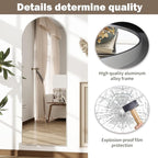 Rowjut Floor Mirror Arched Full Length Mirrors, Mirror Full Length Standing - Image 6